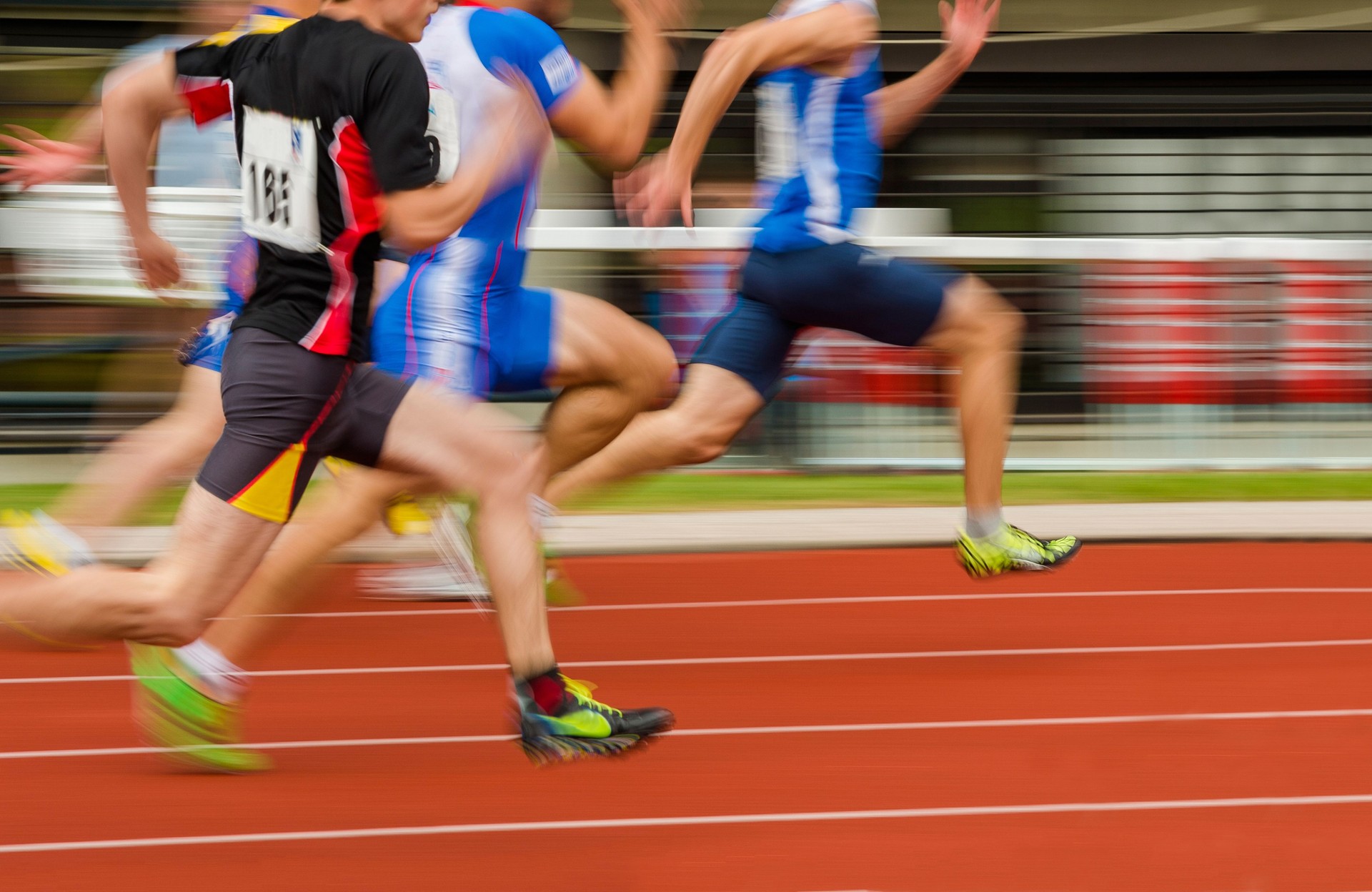Group of Athletes at 100 m Sprint Race